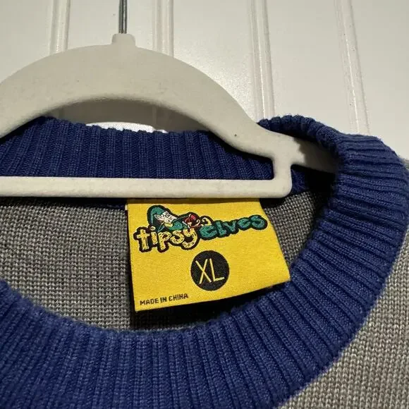 Tipsy Elves Hanukkah Sweater Menorah Dreidels Mens XL - Picture 3 of 5